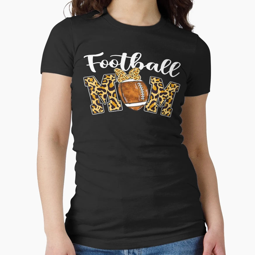 Leopard Football Mom Mothers Day Mom T-Shirt - Trendy Graphic Men Women - T-Shirt, Sweatshirt, Hoodie