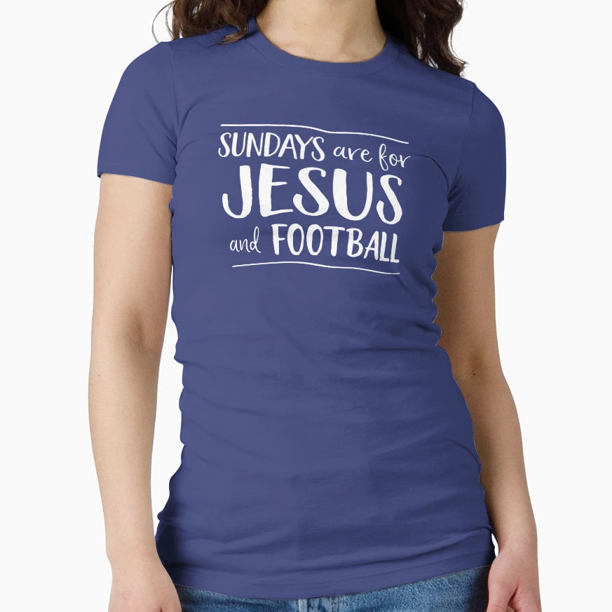 Sundays Are Jesus And Football T-Shirt - Minimalist Print for Adults - T-Shirt, Sweatshirt, Hoodie