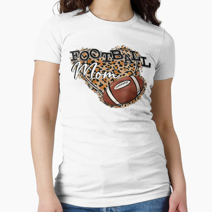 Game Day Leopard Heart Football Mom T-Shirt - Minimalist Print for Adults - T-Shirt, Sweatshirt, Hoodie