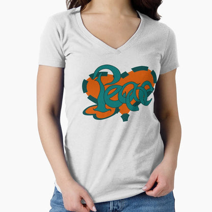 Peace Calligraffiti Hippie Loveheart Teal T-Shirt - Trendy Graphic Unisex - T-Shirt, Sweatshirt, Hoodie