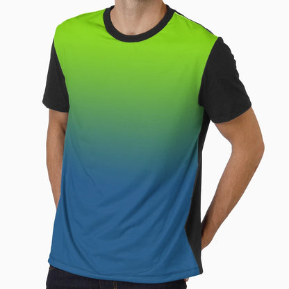 Vivid Green To Blue Ombre T-Shirt - Minimalist Print Men Women - T-Shirt, Sweatshirt, Hoodie
