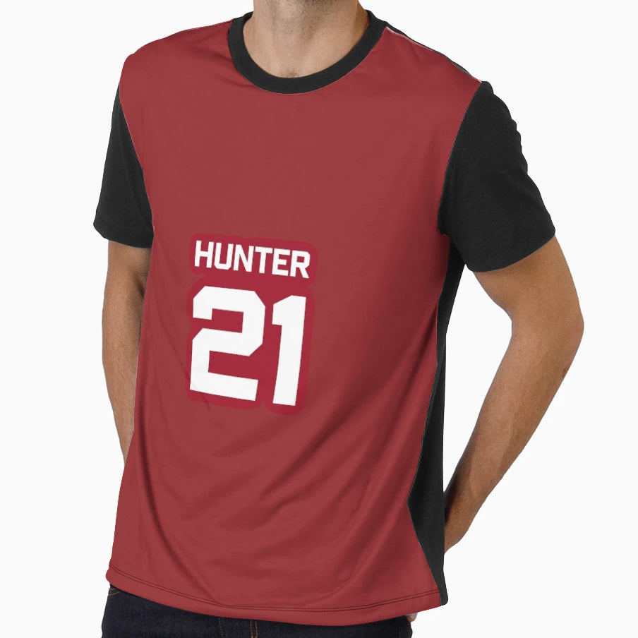 Scott Hunter Jersey Red Background T-Shirt - Fun Novelty Design for Adults - T-Shirt, Sweatshirt, Hoodie