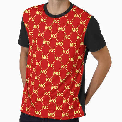 Kcmo Red And Yellow Pattern T-Shirt - Aesthetic Graphic Men Women - T-Shirt, Sweatshirt, Hoodie