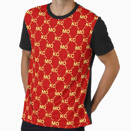 Kcmo Red And Yellow Pattern T-Shirt - Aesthetic Graphic Men Women - T-Shirt, Sweatshirt, Hoodie