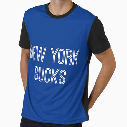 New York Sucks Royal White Buffalo T-Shirt - Trendy Graphic for Adults - T-Shirt, Sweatshirt, Hoodie