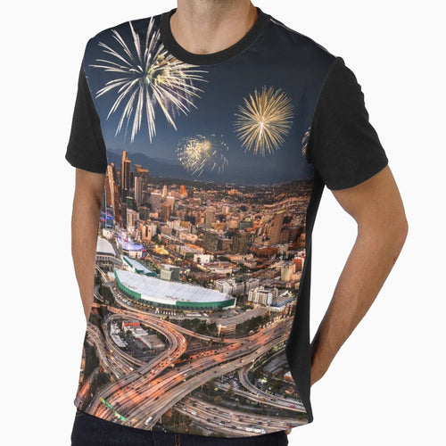 Fireworks Los Angeles T-Shirt - Minimalist Print Men Women - T-Shirt, Sweatshirt, Hoodie
