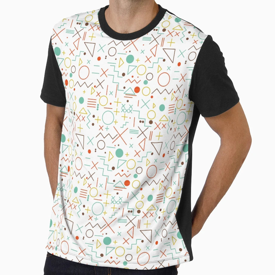 80S Geometric Forms T-Shirt - Trendy Graphic Men Women - T-Shirt, Sweatshirt, Hoodie