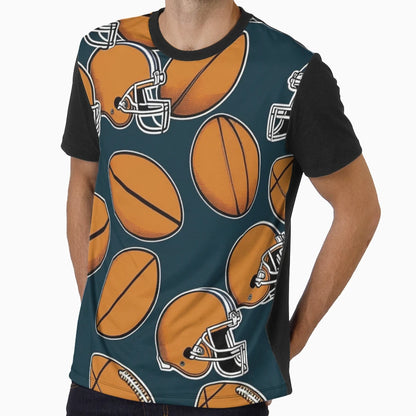 Football Pattern Balls Gridiron Usa T-Shirt - Graphic Print for Adults - T-Shirt, Sweatshirt, Hoodie