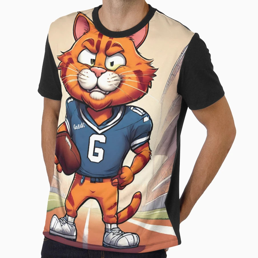Ginger Cat Soccer Player Outfit Fan T-Shirt - Trendy Graphic for Adults - T-Shirt, Sweatshirt, Hoodie