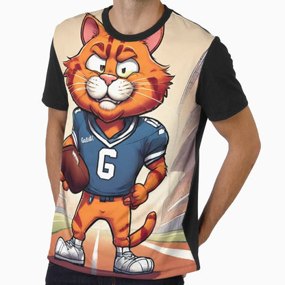 Ginger Cat Soccer Player Outfit Fan T-Shirt - Trendy Graphic for Adults - T-Shirt, Sweatshirt, Hoodie