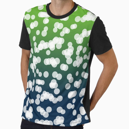 Blurry Lights Dark Blue Green T-Shirt - Aesthetic Graphic Men Women - T-Shirt, Sweatshirt, Hoodie