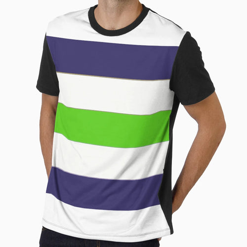 Blue White And Green Stripes T-Shirt - Streetwear Style Unisex - T-Shirt, Sweatshirt, Hoodie