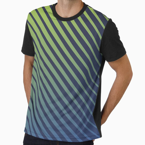 Green And Blue Stripes T-Shirt - Novelty Apparel for Adults - T-Shirt, Sweatshirt, Hoodie