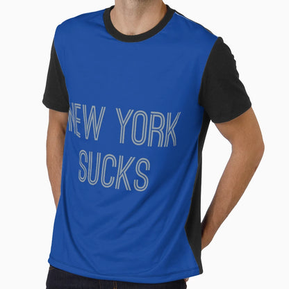 New York Sucks Royal Silver Dallas T-Shirt - Graphic Print for Adults - T-Shirt, Sweatshirt, Hoodie