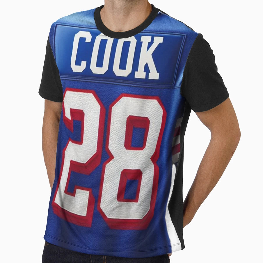 James Cook Buffalo Bills Football Jersey T-Shirt - Custom Art Print Unisex - T-Shirt, Sweatshirt, Hoodie