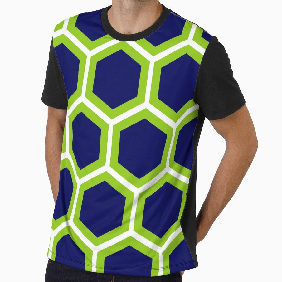 Large Honeycomb Lime Green Bright T-Shirt - Aesthetic Graphic for Adults - T-Shirt, Sweatshirt, Hoodie