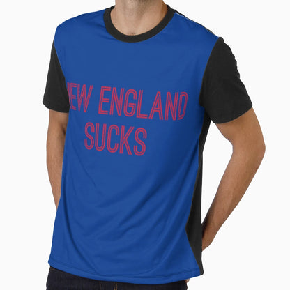 New England Sucks Blue Red Buffalo T-Shirt - Custom Art Print Men Women - T-Shirt, Sweatshirt, Hoodie