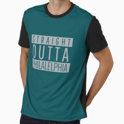 Straight Outta Philadelphia Football T-Shirt - Graphic Print Men Women - T-Shirt, Sweatshirt, Hoodie