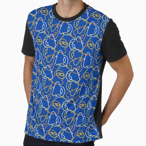 Rams Pattern Blue Background T-Shirt - Casual Everyday Wear Unisex - T-Shirt, Sweatshirt, Hoodie