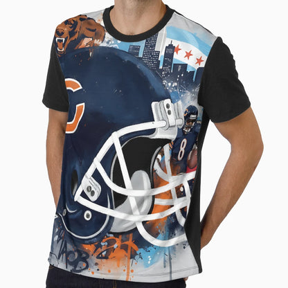 Chicago Bears American Football Collage T-Shirt - Novelty Apparel Unisex - T-Shirt, Sweatshirt, Hoodie