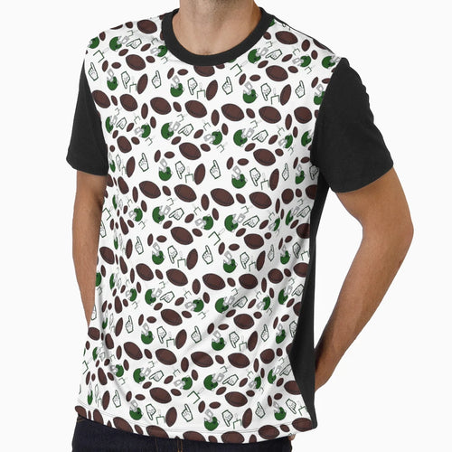 Football Seamless Pattern Green And T-Shirt - Minimalist Print for Adults - T-Shirt, Sweatshirt, Hoodie
