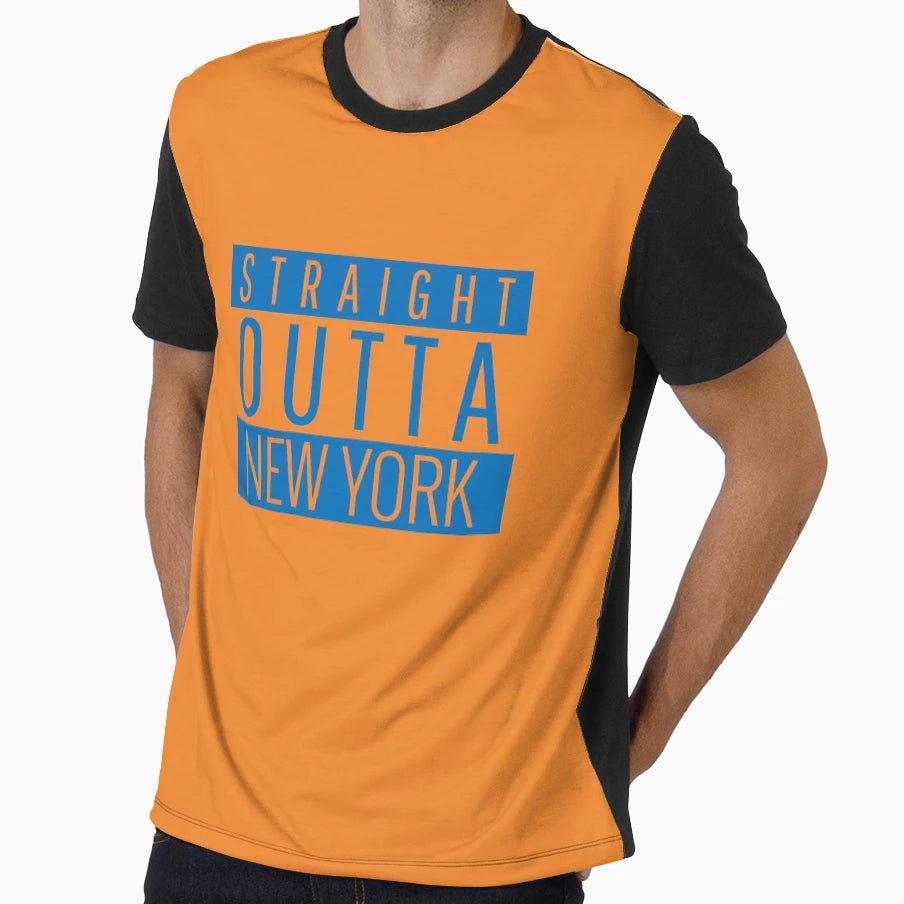 Straight Outta New York Basketball T-Shirt - Fun Novelty Design Men Women - T-Shirt, Sweatshirt, Hoodie