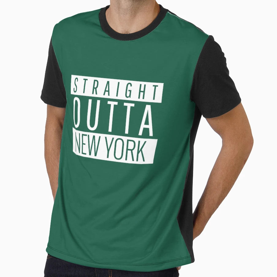Straight Outta New York Football T-Shirt - Aesthetic Graphic Men Women - T-Shirt, Sweatshirt, Hoodie