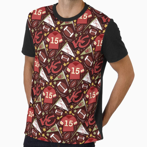 PM Chiefs Pattern Dark Red T-Shirt - Streetwear Style Unisex - T-Shirt, Sweatshirt, Hoodie