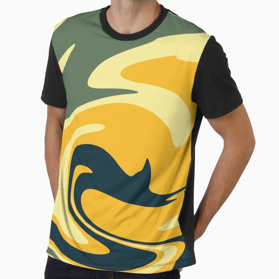Yellow Green Vibe Abstract Busy T-Shirt - Streetwear Style Men Women - T-Shirt, Sweatshirt, Hoodie