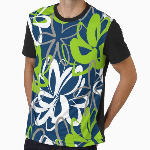 Lotus Garden Painted Floral Pattern T-Shirt - Streetwear Style for Adults - T-Shirt, Sweatshirt, Hoodie