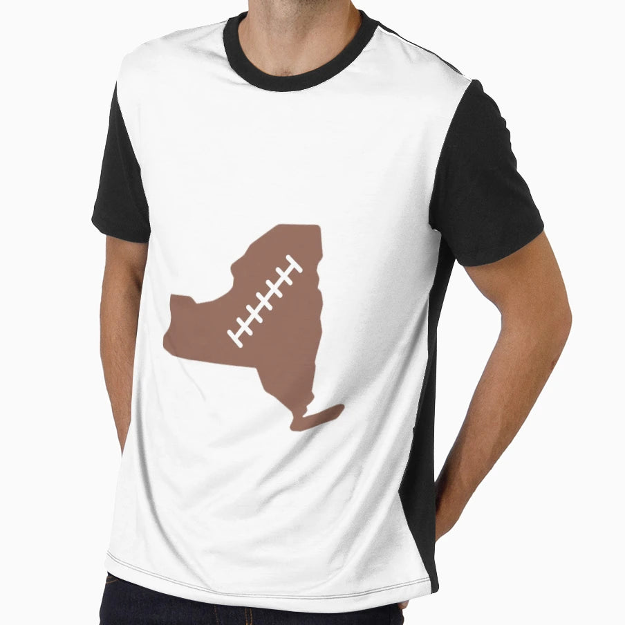New York State Outline Football T-Shirt - Custom Art Print for Adults - T-Shirt, Sweatshirt, Hoodie