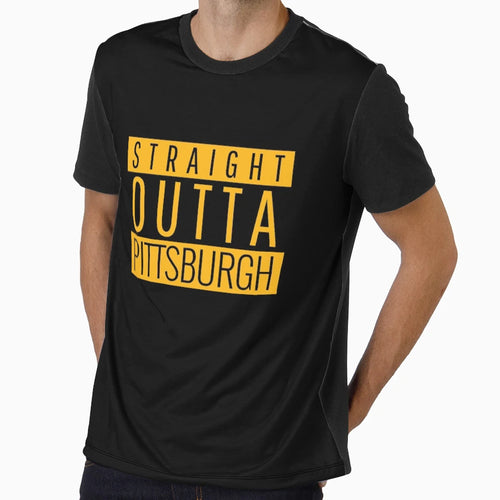 Straight Outta Pittsburgh Football T-Shirt - Custom Art Print Men Women - T-Shirt, Sweatshirt, Hoodie