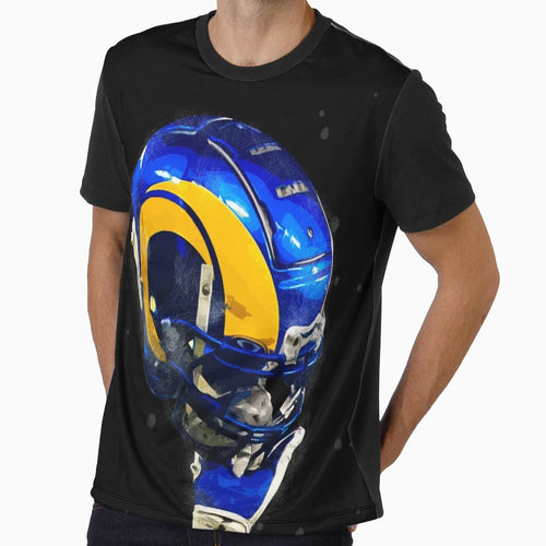 Rams Helmet High T-Shirt - Graphic Print Unisex - T-Shirt, Sweatshirt, Hoodie