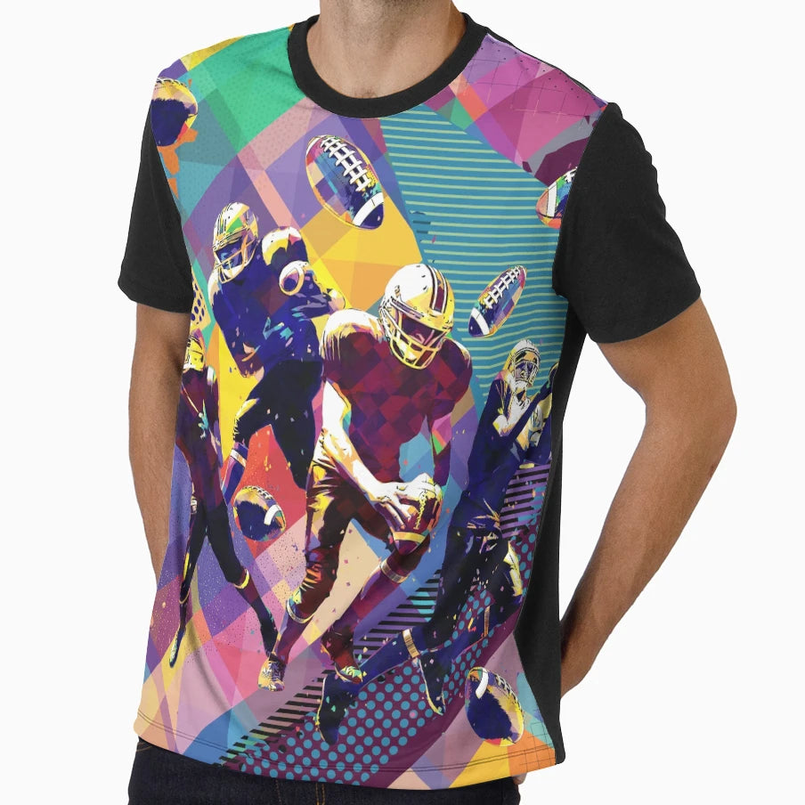 American Football Pop Art Collage T-Shirt - Aesthetic Graphic Unisex - T-Shirt, Sweatshirt, Hoodie