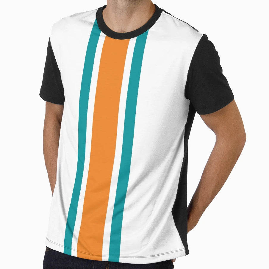Miami American Football Stripes T-Shirt - Custom Art Print Men Women - T-Shirt, Sweatshirt, Hoodie