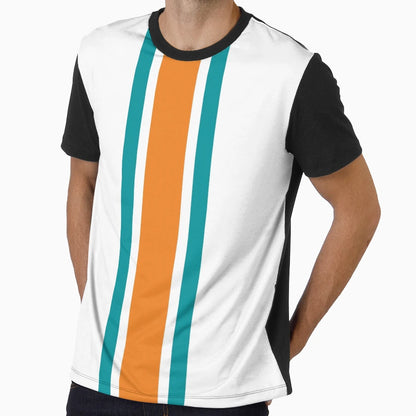 Miami American Football Stripes T-Shirt - Custom Art Print Men Women - T-Shirt, Sweatshirt, Hoodie
