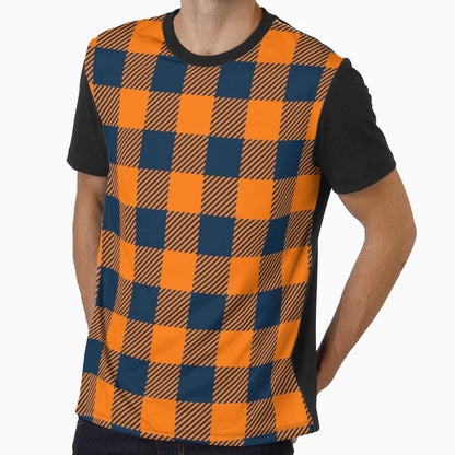 Orange Sailor Blue Large Buffalo Plaid T-Shirt - Novelty Apparel Men Women - T-Shirt, Sweatshirt, Hoodie
