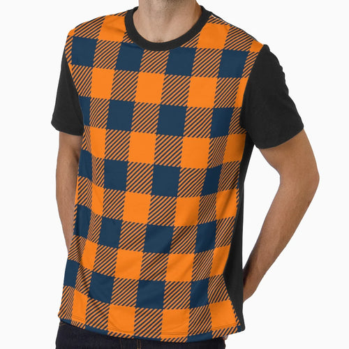 Orange Sailor Blue Large Buffalo Plaid T-Shirt - Novelty Apparel Men Women - T-Shirt, Sweatshirt, Hoodie
