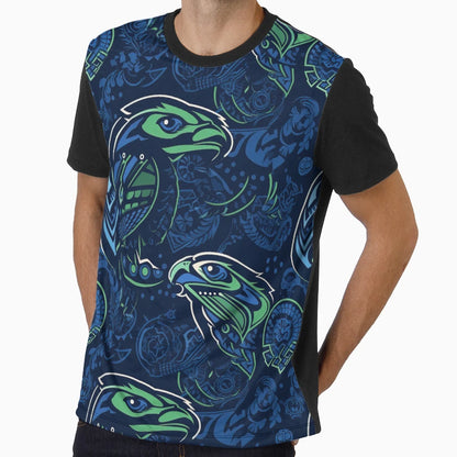 Seahawks Graffiti Digital Art T-Shirt - Casual Everyday Wear Unisex - T-Shirt, Sweatshirt, Hoodie