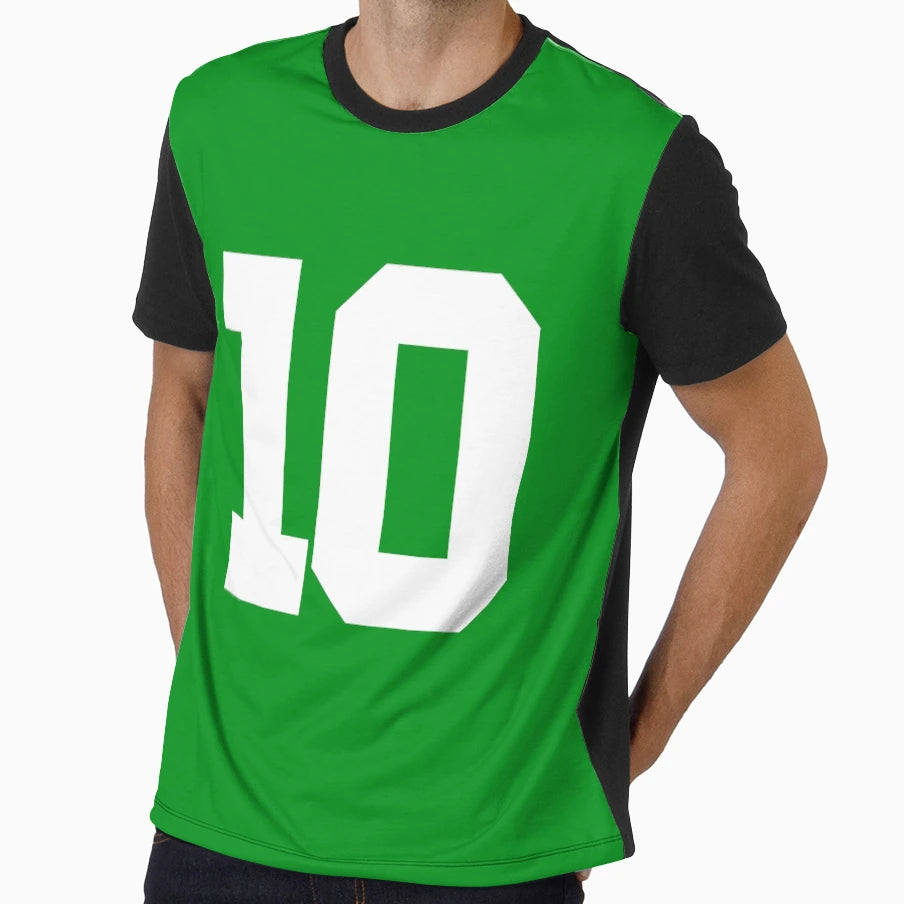 Number 10 Sports Green T-Shirt - Graphic Print for Adults - T-Shirt, Sweatshirt, Hoodie