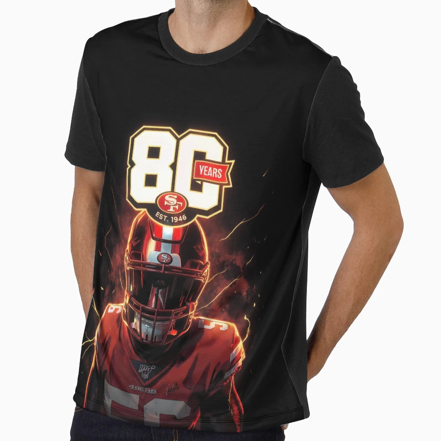 San Francisco Football Linebacker T-Shirt - Novelty Apparel for Adults - T-Shirt, Sweatshirt, Hoodie