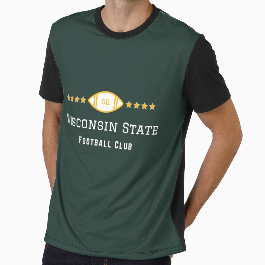 Wisconsin State Football Club T-Shirt - Casual Everyday Wear Men Women - T-Shirt, Sweatshirt, Hoodie