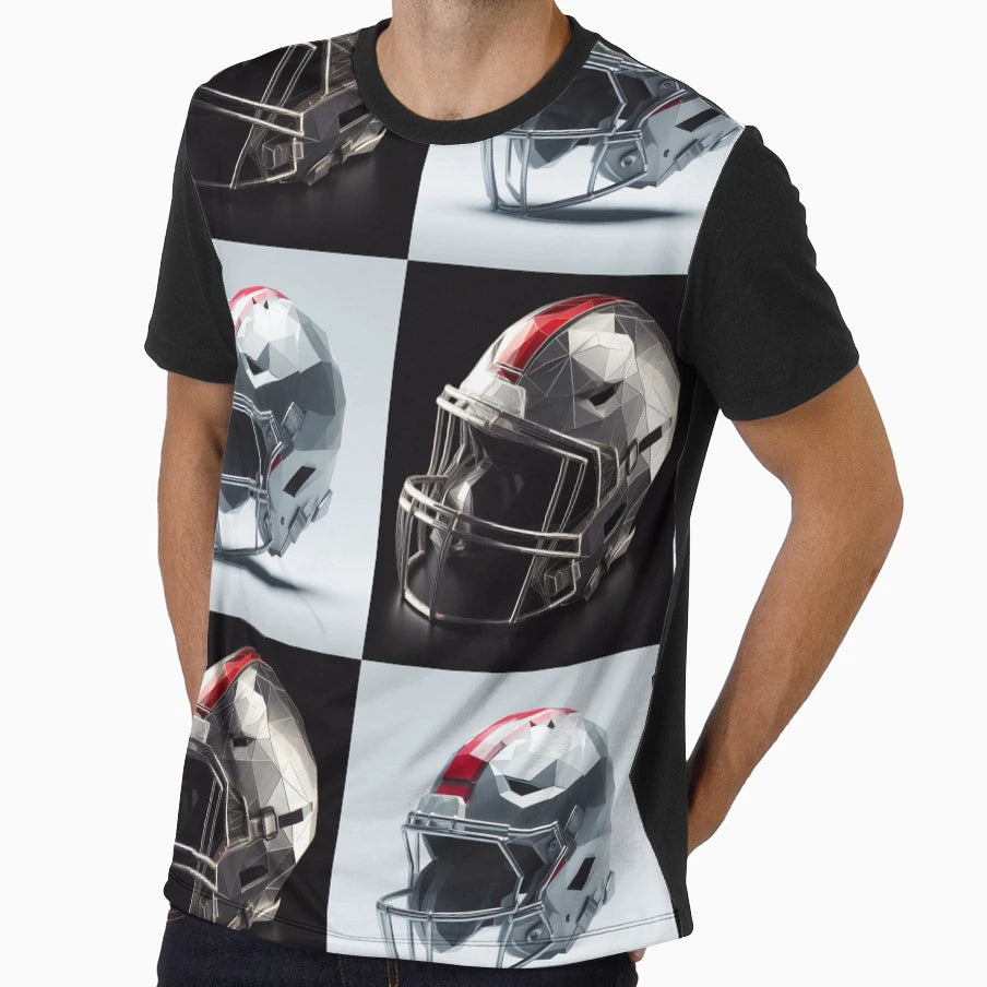 Football Helmet Pattern T-Shirt - Streetwear Style Unisex - T-Shirt, Sweatshirt, Hoodie
