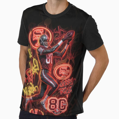 Jerry Rice San Francisco Football Legend T-Shirt - Custom Art Print Unisex - T-Shirt, Sweatshirt, Hoodie