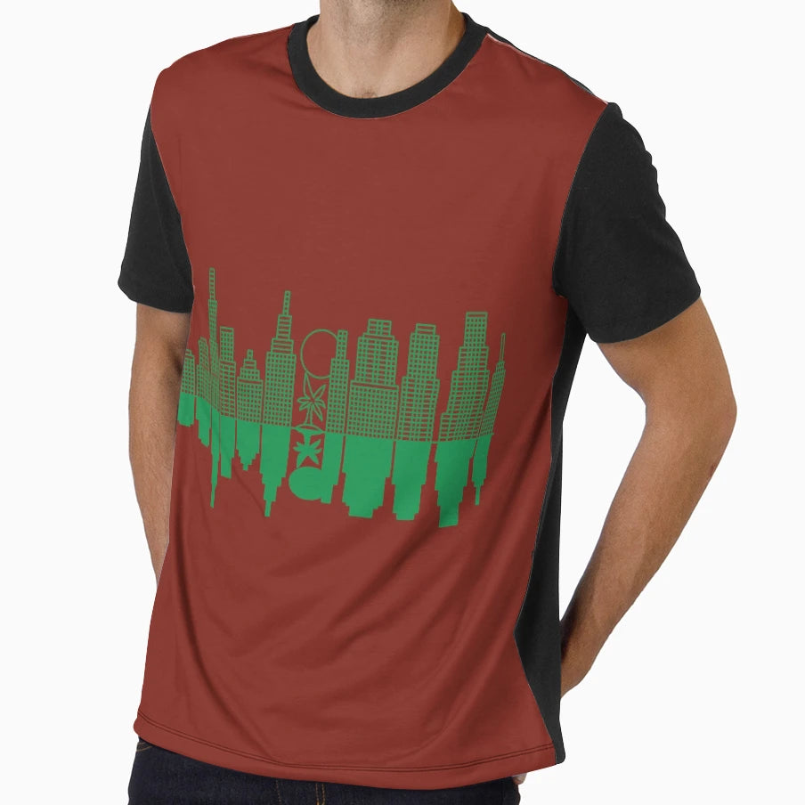 City Skyline Tree Green Version T-Shirt - Streetwear Style Unisex - T-Shirt, Sweatshirt, Hoodie