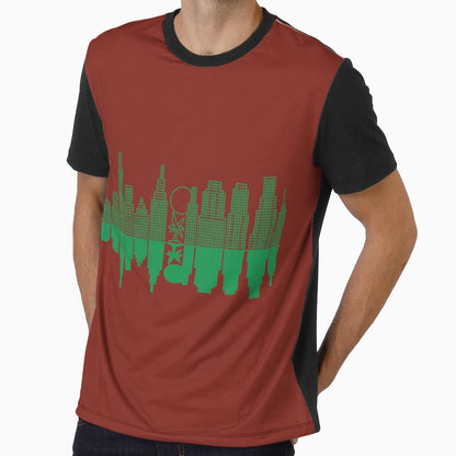 City Skyline Tree Green Version T-Shirt - Streetwear Style Unisex - T-Shirt, Sweatshirt, Hoodie