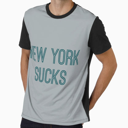 New York Sucks Silver Green T-Shirt - Fun Novelty Design Men Women - T-Shirt, Sweatshirt, Hoodie