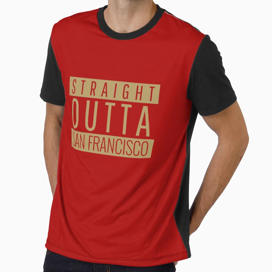 Straight Outta San Francisco Football T-Shirt - Novelty Apparel Men Women - T-Shirt, Sweatshirt, Hoodie