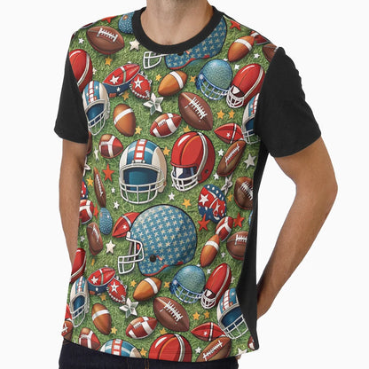 Football Pattern T-Shirt - Casual Everyday Wear for Adults - T-Shirt, Sweatshirt, Hoodie