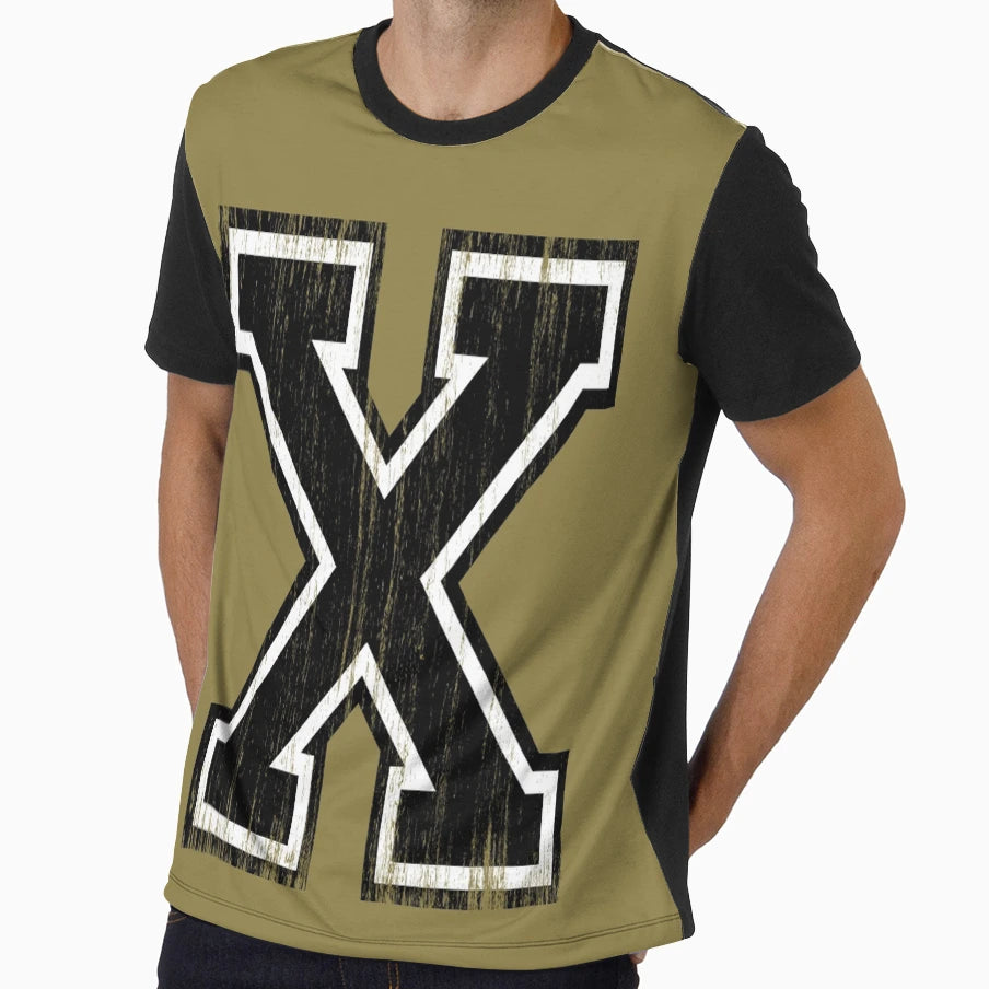 Big Varsity Letter X T-Shirt - Trendy Graphic for Adults - T-Shirt, Sweatshirt, Hoodie